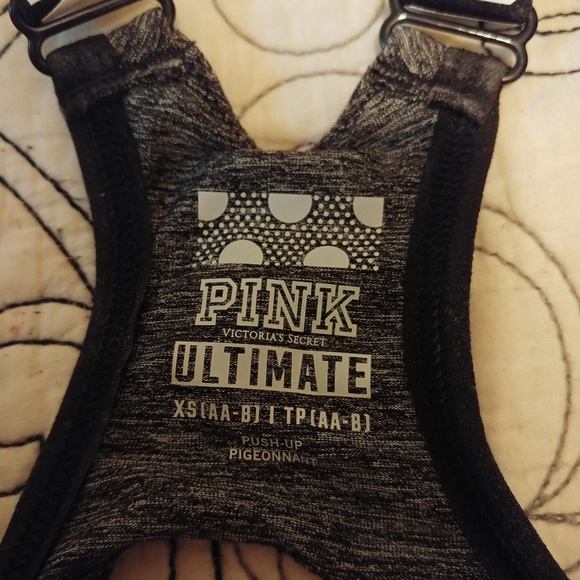 PINK heather grey sports bra - Picture 2 of 3
